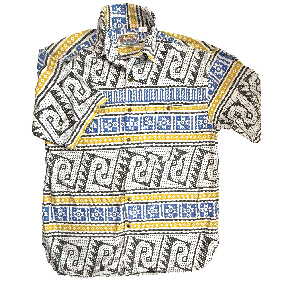 Vintage Original Blueprint Label Shirt medium 80s Retro graphic